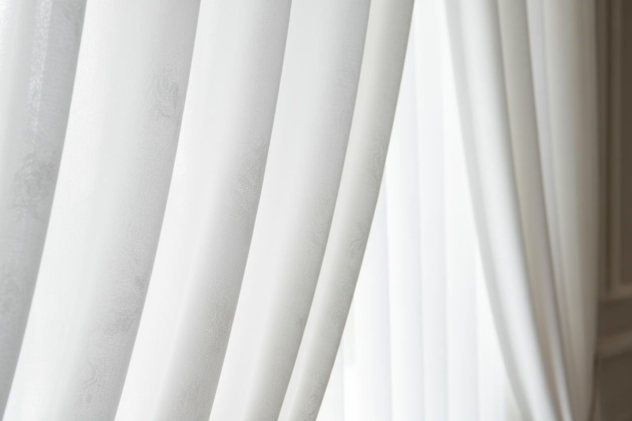 luxury white curtain fabric